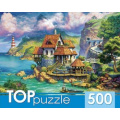 Фото товара - ПазлыTOPpuzzle 500 дет. Прибрежный домик ХТП500-6822, (Рыжий кот)