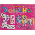 Фото товара - Домино большое. Единороги (28 фишек, пластик, в коробке, от 3 лет) ИН-1535, (Рыжий кот)