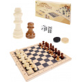 Фото товара - Настольная Игра Шахматы, нарды, шашки (3в1, поле 24*13*3см, дерево, в коробке, от 14 лет) AN02592/ИН-9466, (Рыжий кот)
