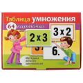 Фото товара - Развивающие карточки 60х85 мм 64 шт "Таблица умножения" (055396) 19209 Хатбер