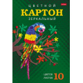 Маленькое фото товара - Набор цветного картона зеркального А4 10л 10цв "Яркий попугай" в папке (067077) 14355 Хатбер. Вариант №1
