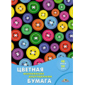 Фото товара - Набор цветной бумаги двусторонней мелованной А4 48л 24цв. "Цветные пуговки" С2816-46 АппликА