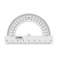 Фото товара - Транспортир 180 градусов 8 см прозрачный, бесцветный ТР-30493 Стамм