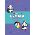 Фото товара - Набор цветной бумаги двусторонней мелованной А4  8л  8цв. "Плюшевые панды" (088488) 32084 Хатбер