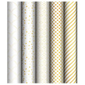Фото товара - Бумага упаковочная  70х100 см "Узор на белом/Pattern on white" 80 г/м2 асс., 5 диз. MS_53492 (358120) MESHU