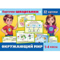 Фото товара - ИГРА Обучающая А5 32 карточки "Карточки-шпаргалки. Окружающий мир. 1-4 классы" (093321) 31317 Хатбер
