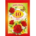 Фото товара - 5152122 Диплом "40 чудесных лет" (папка, текст, фольга), (Хорошо)