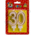 Маленькое фото товара - Свеча в торт (значимые даты, золотая) цифра "30" С2492, (МИЛЕНД). Вариант №1