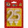 Маленькое фото товара - Свеча в торт цифра "25" (значимые даты, золотая) С2491, (МИЛЕНД). Вариант №1