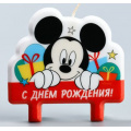 Фото товара - 4929058 Свеча в торт "С Днем рождения!", Микки Маус (8*8см, Disney), (Sima-land)