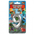 Фото товара - Свеча в торт (8см, Майнкрафт) цифра "9" CC-90780-M, (Shantou City Daxiang Plastic Toy Products Co., Ltd)