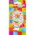 Фото товара - Свеча в торт "С Днем рождения" (8см) цифра "9" CC-110197-HB4, (Huada Toy Co.,Ltd)