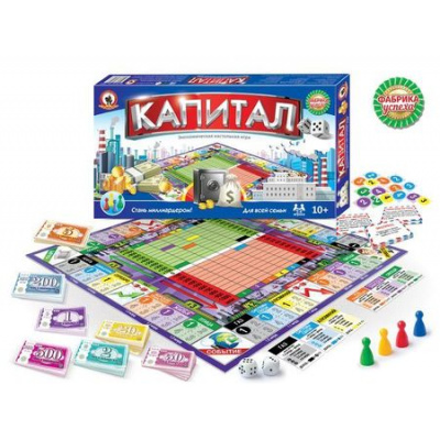 Большое фото товара - Экономическая Настольная Игра Капитал (игровые элементы, правила, в коробке, от 10 лет) 03497, (ООО "Русский стиль"), 11-131884. Вариант №1