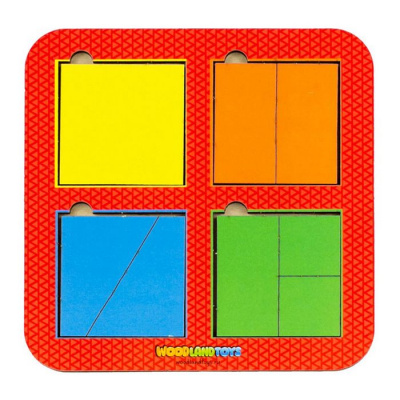 Большое фото товара - WoodLandToys Сложи квадрат (30*9см, 4 квадрата, уровень 1, рамка-вкладыш, в ассорт., дерево, от 3 лет) 064201, (ООО "СИБИРСКИЙ СУВЕНИР"), 11-150238. Вариант №1