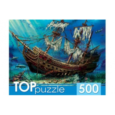 Большое фото товара - ПазлыTOPpuzzle 500 дет. Затонувший корабль ХТП500-4235, (Рыжий кот), 11-153765. Вариант №1