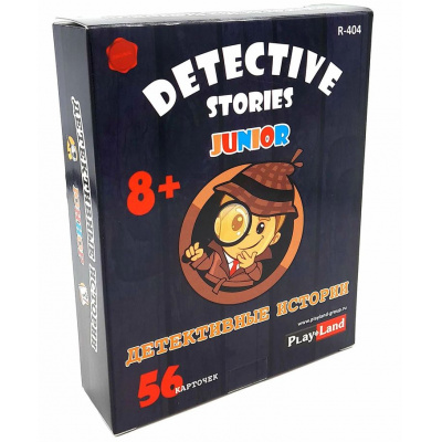 Большое фото товара - Настольная Игра Детективные истории. Юниор (50 карточек, правила, в коробке, от 8 лет) R-404, (Play Land Monopoly LTD), 11-161734. Вариант №1