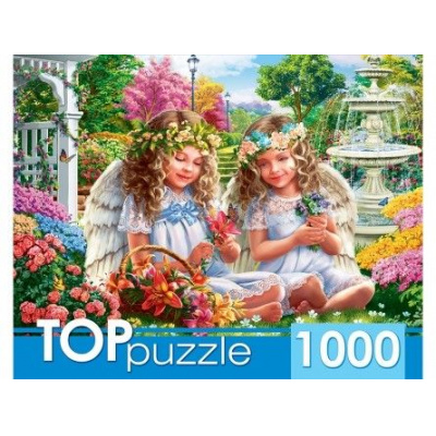 Большое фото товара - ПазлыTOPpuzzle 1000 дет. Два нежных ангелочка ХТП1000-2176, (Рыжий кот), 11-173069. Вариант №1