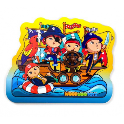 Большое фото товара - WoodLandToys Пазл-головоломка Пираты (24*19см, рамка-вкладыш) (дерево) (от 3 лет) 137112, (ООО "СИБИРСКИЙ СУВЕНИР"), 11-175399. Вариант №1