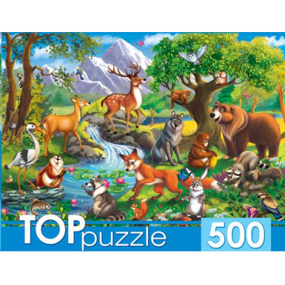 Большое фото товара - ПазлыTOPpuzzle 500 дет. Лесные жители ХТП500-4129, (Рыжий кот), 11-187055. Вариант №1