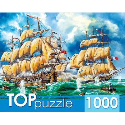 Большое фото товара - ПазлыTOPpuzzle 1000 дет. Битва кораблей ХТП1000-2175, (Рыжий кот), 11-189173. Вариант №1