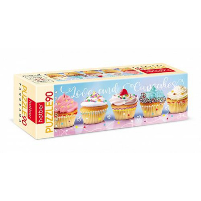 Большое фото товара - Пазлы 90 дет. Вкусные капкейки (панорама) 90ПЗ4_28187, (Хатбер-М), 11-206034. Вариант №1