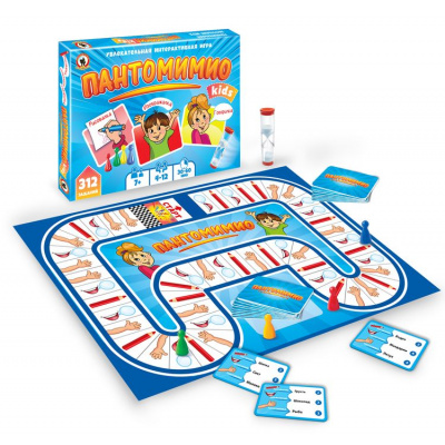 Большое фото товара - Настольная Игра OK!TIVITY/Пантомимио. Kids (фишки, карточки, песочные часы, правила, в коробке, от 7 лет) 04700, (ООО "Русский стиль"), 11-211942. Вариант №1