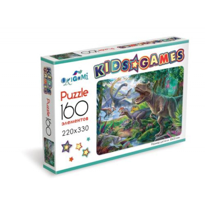Большое фото товара - Пазлы 160 дет. Kids Games. Динозавры 07867, (ООО "Оригами"), 11-215017. Вариант №1