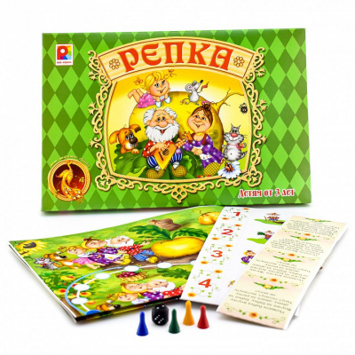 Большое фото товара - Настольная Игра Репка (игровое поле, карты, фишки, кубик, правила, в коробке, от 3 лет) С-846, (ОАО "Радуга"), 11-216695. Вариант №1