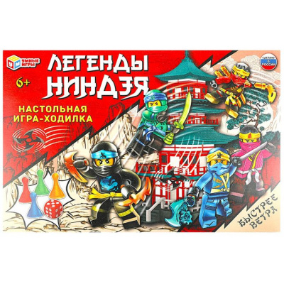 Большое фото товара - Умные Игры Легенды Ниндзя (игра-ходилка, фишки, кубик, в коробке, от 6 лет) 573968, (ООО "СИМБАТ"), 11-216945. Вариант №1