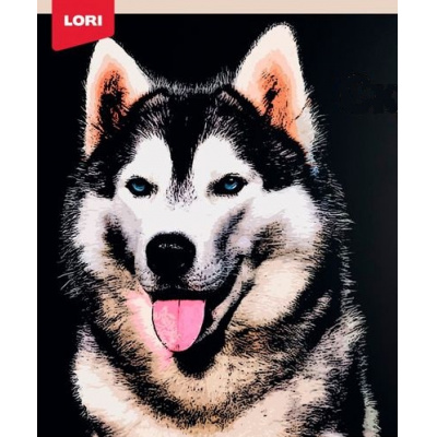 Большое фото товара - LORI Гравюра Скретчинг. Хаски (30*40см, основа с контуром рисунка, штихель, инструкция, от 6 лет) Гр761, (ООО "7-Я"), 11-217121. Вариант №1