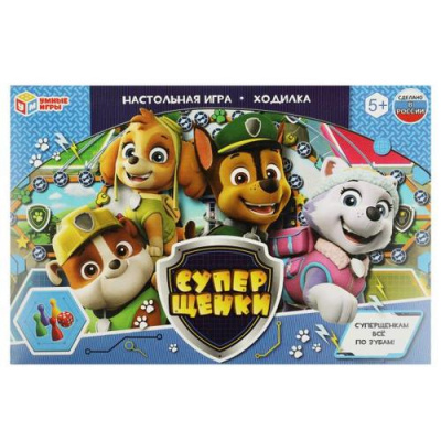 Большое фото товара - Умные Игры Супер Щенки (игра-ходилка, фишки, кубик, в коробке, от 5 лет) 536451, (ООО "СИМБАТ"), 11-217970. Вариант №1