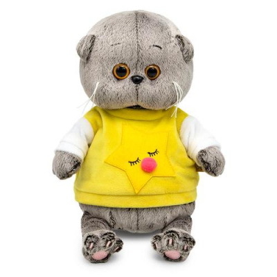Большое фото товара - Budi Basa Мягкая Игрушка Кот Басик BABY в толстовке со звездой (20см, в подарочной коробке) BB-141, (ООО "МПП"), 11-225226. Вариант №1