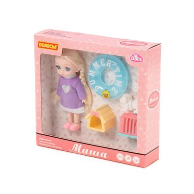 Большое фото товара - Кукла Dolls Маша на море (16см, с аксессуарами, в коробке, от 3 лет) 03366, (Полесье), 11-226000. Вариант №1