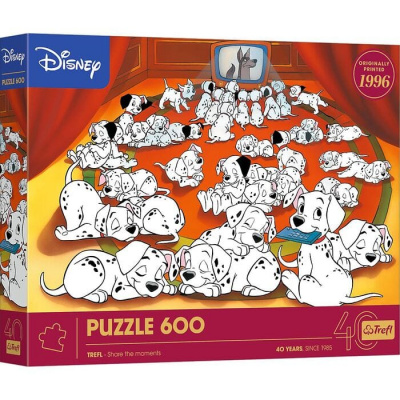 Большое фото товара - Пазлы 600 дет. 101 далматинец. Disney (40 лет Trefl) 37604, (KZWP Trefl-Krakow), 11-235730. Вариант №1