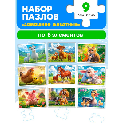 Большое фото товара - ПазлыМакси набор 6 дет. Домашние животные (9в1) П54-8236, (Рыжий кот), 11-236433. Вариант №1