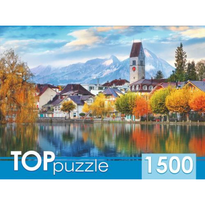 Большое фото товара - ПазлыTOPpuzzle 1500 дет. Город в горах ШТТП1500-3166, (Рыжий кот), 11-238004. Вариант №1