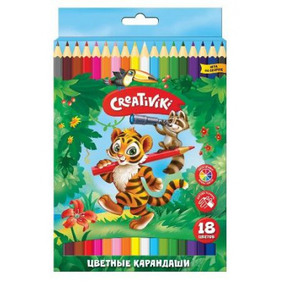Большое фото товара - Карандаши 18цв КЦ18КР Creativiki, 12-100167. Вариант №1