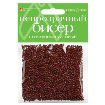 Большое фото товара - Бисер для декоративных работ КРУГЛЫЙ НЕПРОЗРАЧНЫЙ МАТОВЫЙ 2 мм 60 гр. КОРИЧНЕВЫЙ №7 2-374/07 Альт, 12-102750. Вариант №1