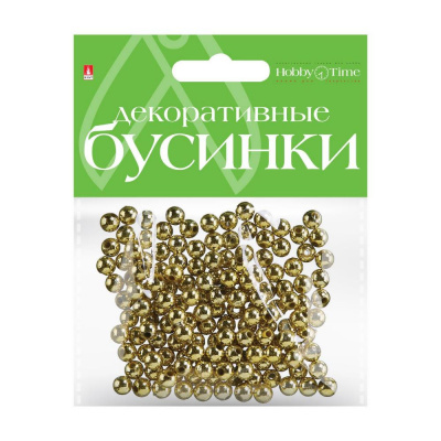 Большое фото товара - Бусины круглые ЗОЛОТЫЕ 6 мм 2-371/03 Альт, 12-102753. Вариант №1
