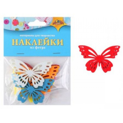 Большое фото товара - Декоративные наклейки из ФЕТРА "Бабочка" С3368 АппликА, 12-112033. Вариант №1