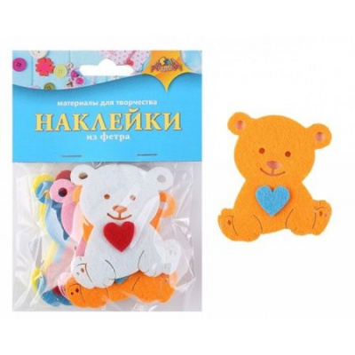 Большое фото товара - Декоративные наклейки из ФЕТРА "Мишка" С3369 АппликА, 12-112034. Вариант №1