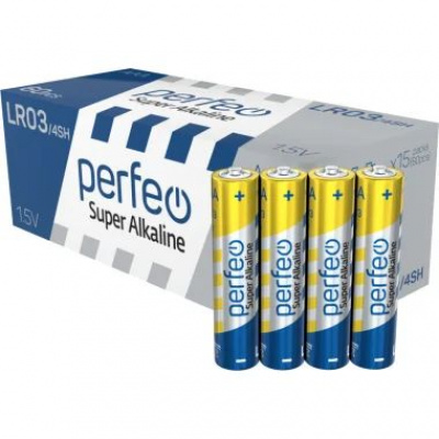 Большое фото товара - Элемент питания LR03  4SH PERFEO Super Alkaline (60/960), 12-118646. Вариант №1