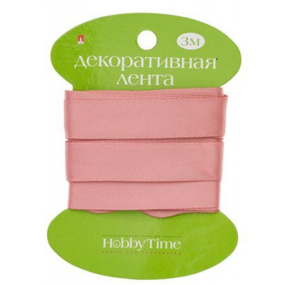 Большое фото товара - Лента декоративная АТЛАСНАЯ "ПЕПЕЛЬНО-РОЗОВАЯ" 3 м х 15 мм 2-615/17 Альт, 12-123608. Вариант №1
