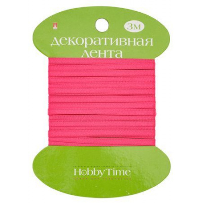 Большое фото товара - Лента декоративная АТЛАСНАЯ "ФУКСИЯ" 3 м х 3 мм 2-613/15 Альт, 12-123617. Вариант №1