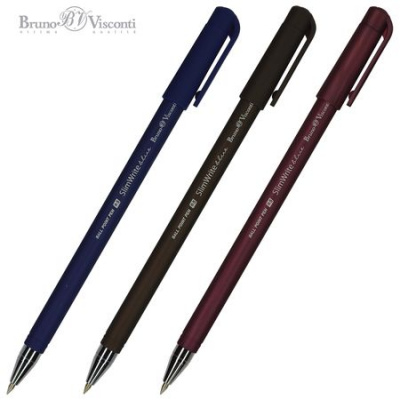 Большое фото товара - Ручка шариковая 0.5 мм "SlimWrite.ОРИГИНАЛЬНАЯ/ORIGINAL" синяя (3 цвета корпуса) 20-0006 Bruno Visconti, 12-123734. Вариант №1
