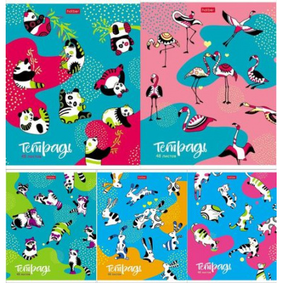 Большое фото товара - Тетрадь  48л клетка "Animal pattern" (066594) Хатбер, 12-133570. Вариант №1