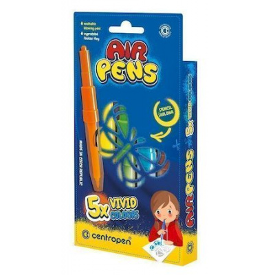Большое фото товара - Фломастеры воздушные  5цв  AIR PENS VIVID COLOURS 615000561 Centropen, 12-139671. Вариант №1