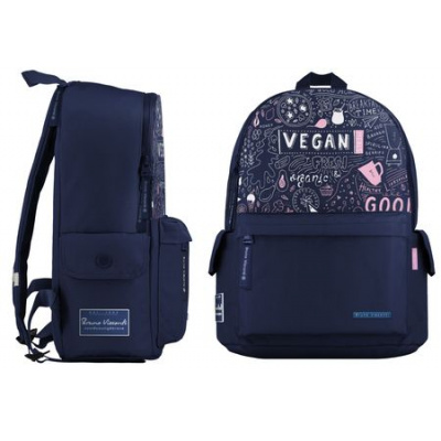 Большое фото товара - Рюкзак молодежный "VEGAN" (СИНИЙ) 30х40х17 см 12-003-142/02 Bruno Visconti, 12-150572. Вариант №1
