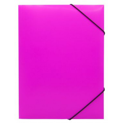 Большое фото товара - Папка на резинке А4 Double Neon DNE510PINKBL 0.5мм розовый/черный, корешок 30мм (1481562) Бюрократ, 12-154731. Вариант №1