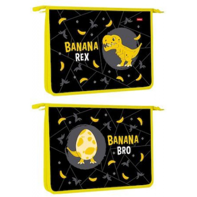 Большое фото товара - Папка для тетрадей А4 на молнии сверху пластиковая "Banana-Rex" (073761) 22037 Хатбер, 12-156220. Вариант №1